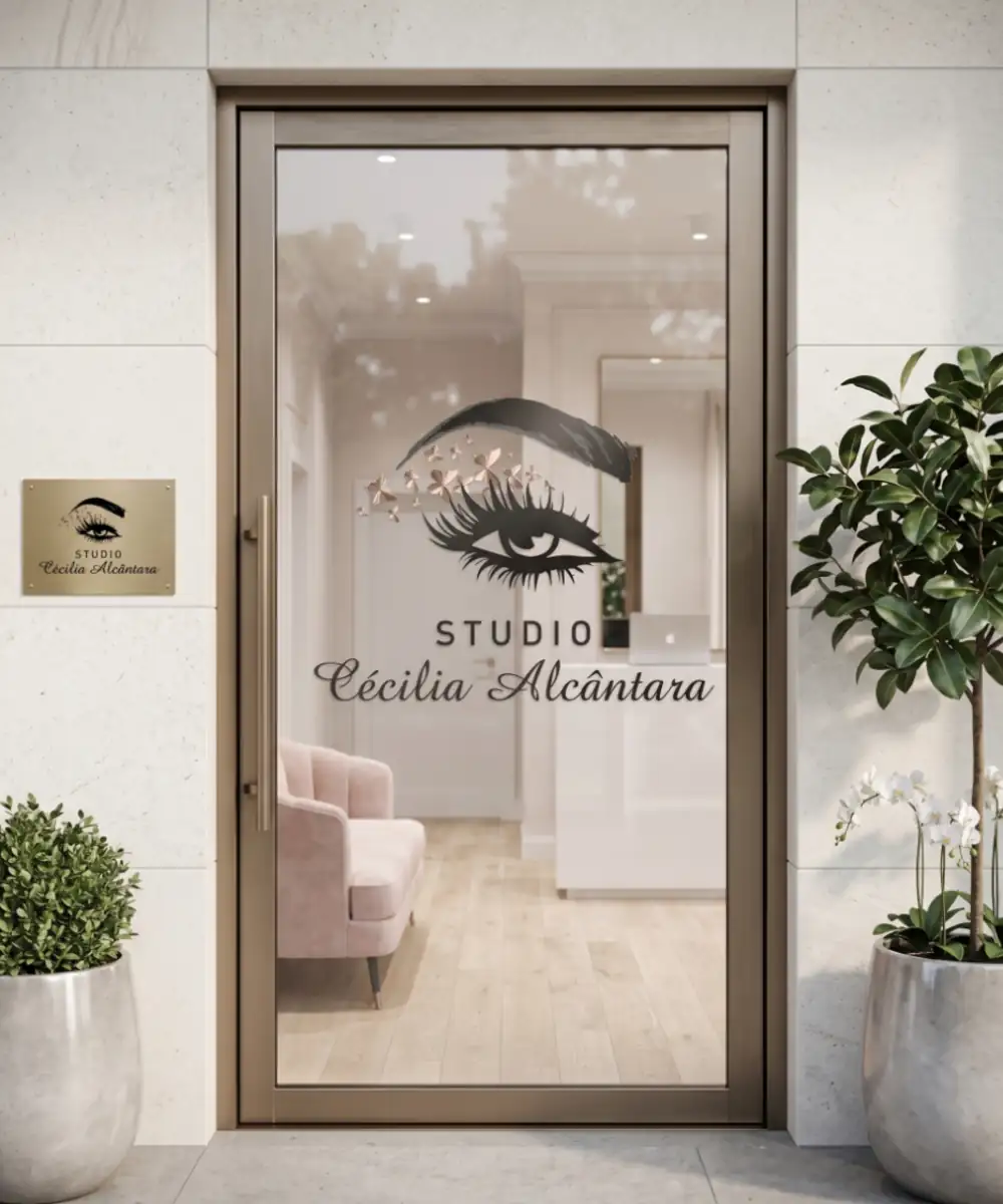 Procedimento de Design de Sobrancelhas no Studio Cecília Alcântara em Salvador